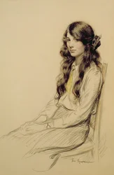 Portræt af en ung pige, ca. 1914 (kridt)